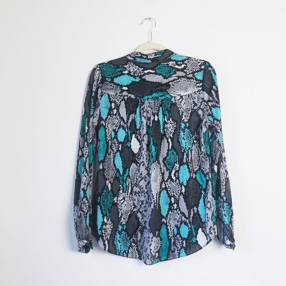 Milly Katalina Snake-Print Blouse Sz S - Picture 6 of 8